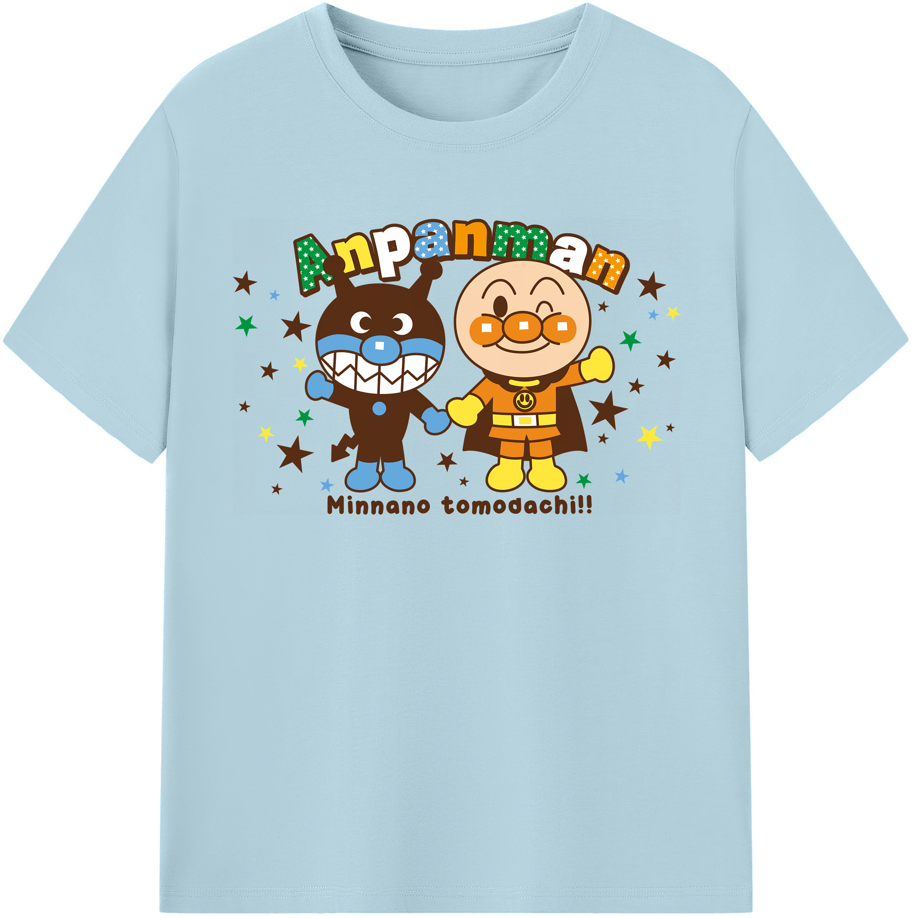 （画像用） アンパンマン Anpanman 綿100％半袖Tシャツ（フロントプリント）